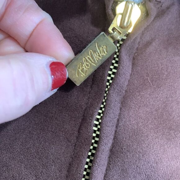 Bob Mackie Wearable Art Zip Front Brown Embroidered Phoenix Bird Jacket Size M - Picture 4 of 17